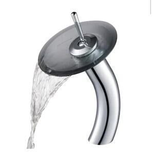 Kraus Faucet Vessel Bathroom Dark Glass Contemporary Brass Chrome Replacement